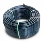 HDPE Plastic Coil Pipe  PN 16 Bar [PE 100] OD 125 mm  SDR 11  Color Black with Blue Stripes | Almona Factory