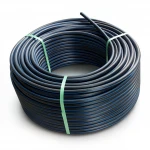 HDPE Plastic Coil Pipe  Nominal Pressure 20 Bar [PE 100] OD 16 mm  SDR 9  Color Black with Blue Stripes | Almona Factory