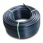 HDPE Plastic Coil Pipe  Nominal Pressure 20 Bar [PE 100] OD 20 mm  SDR 9  Color Black with Blue Stripes | Almona Factory