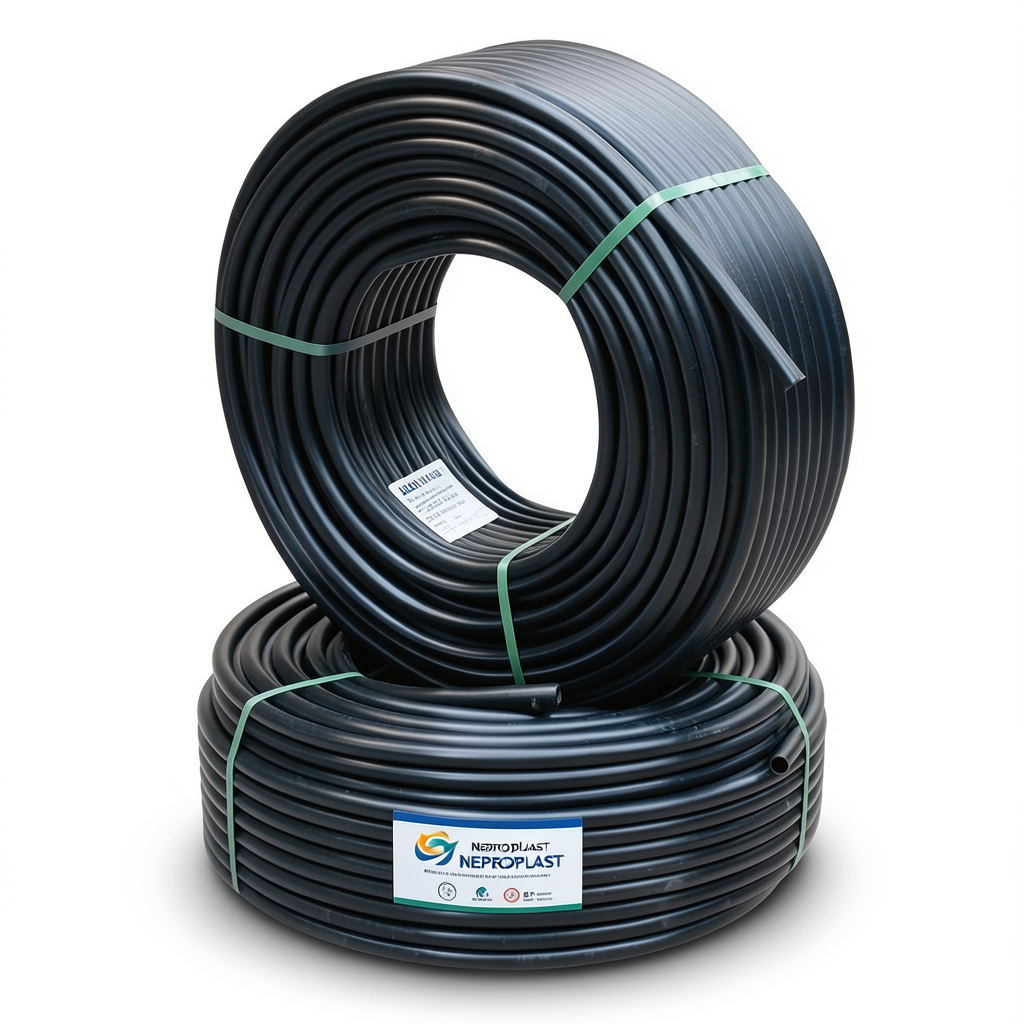 أنابيب HDPE نيبروبلاست PE 80 ضغط 8 بار قطر 50 مم سمك 3.0 مم أسود | نيبروبلاست