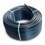 HDPE coil pipe  Pressure 10 Bar [PE 100] Size (OD) 32 mm  SDR 17  Color Black with Blue Stripes | Almona Factory