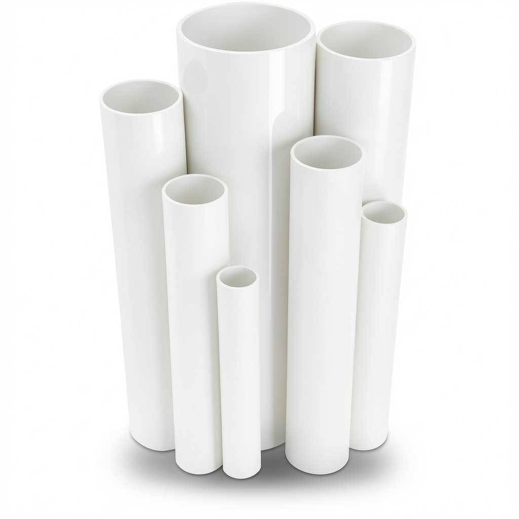 مواسير UPVC ضغط 24 بار قطر خارجي 33.4 مم سمك 3.4 مم لون أبيض