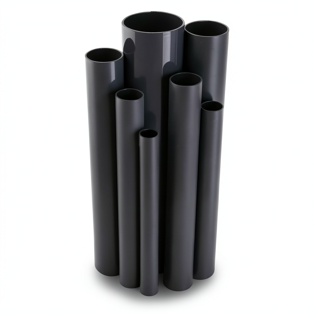 مواسير UPVC ضغط 24 بار قطر خارجي 33.4 مم سمك 3.4 مم لون اسود
