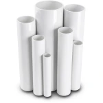 مواسير UPVC ضغط اسمي 24 بار قطر خارجي 33.7 مم سمك 4.0 مم أبيض