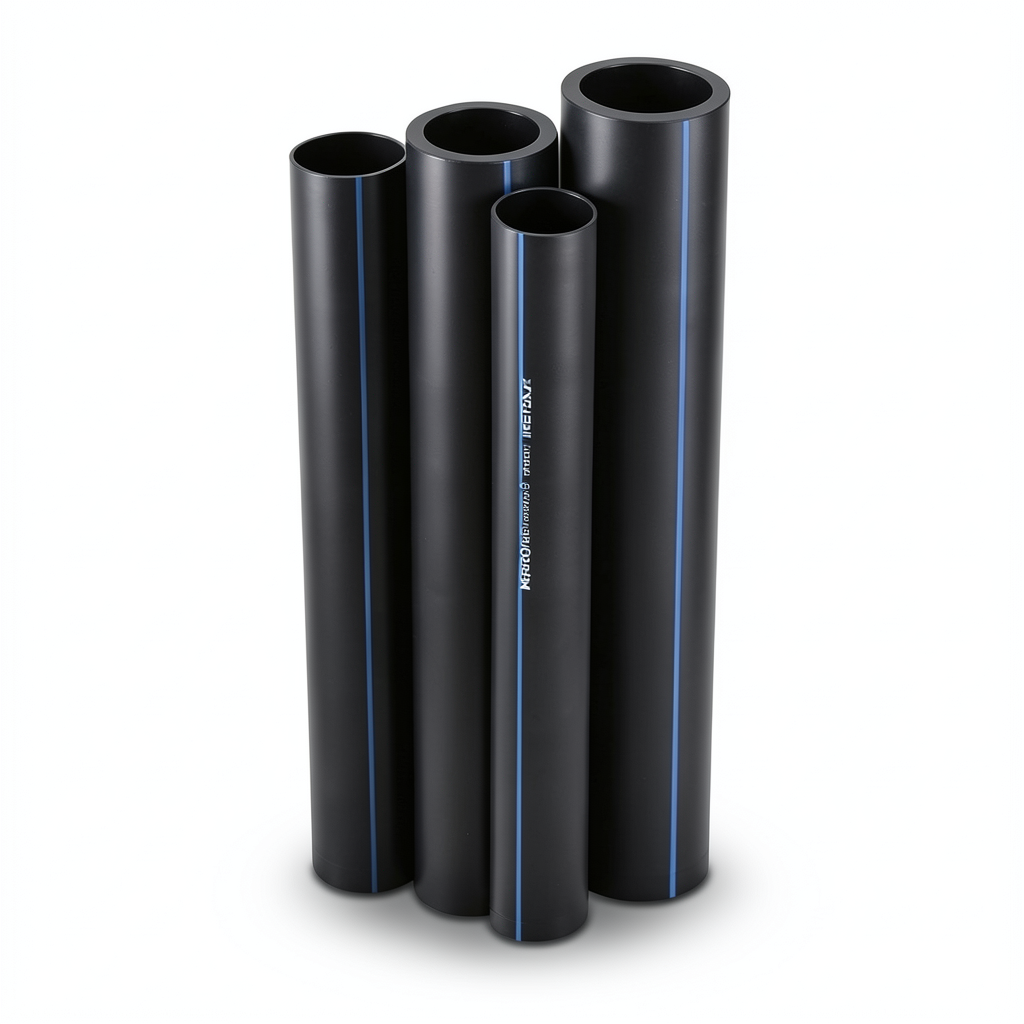 مواسير HDPE نيبروبلاست PE 80 ضغط 8 بار قطر خارجي 225 مم سمك 13.4 مم لون اسود | نيبروبلاست