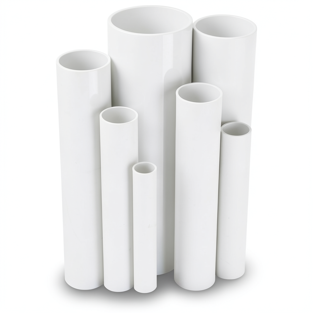مواسير UPVC ضغط اسمي 12 بار قطر خارجي 42.4 مم سمك 2.7 مم أبيض