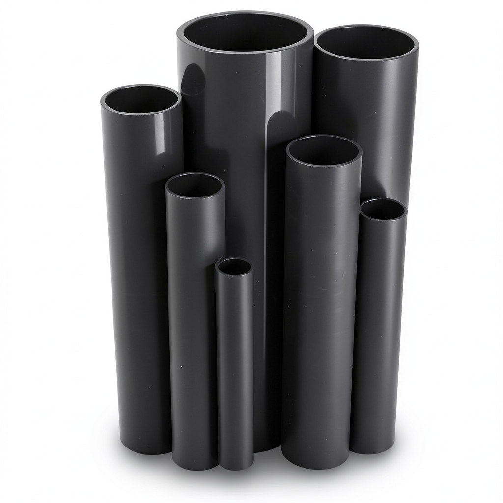 مواسير UPVC ضغط اسمي 33 بار قطر خارجي 33.7 مم سمك 5.2 مم لون اسود