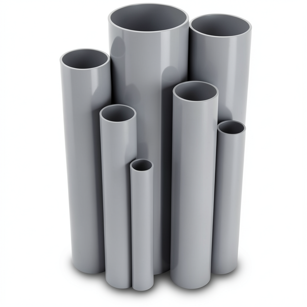 UPVC Pipes Nominal Pressure 12 Bar Outside Diameter 42.4 mm Thickness 2.7 mm Gray