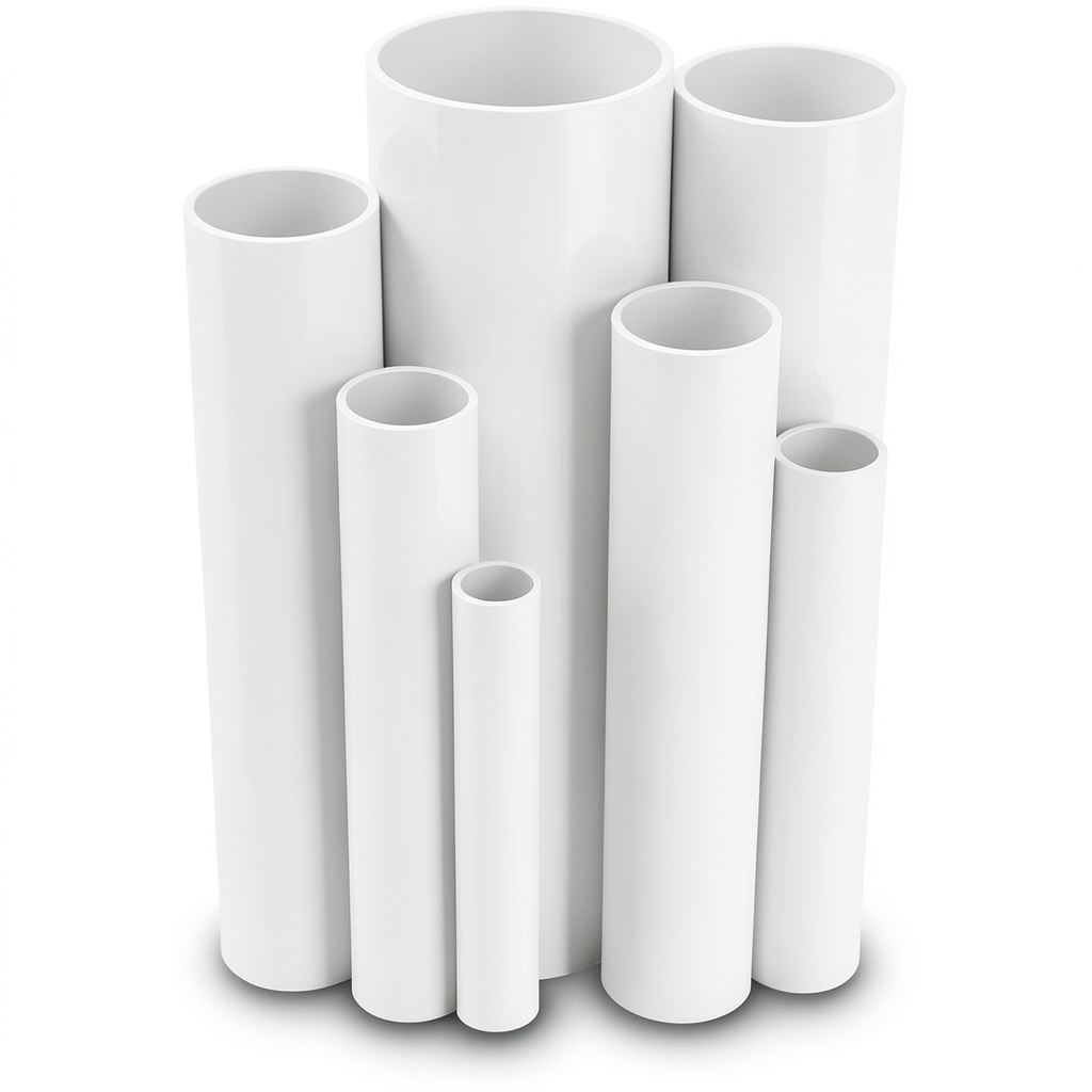 مواسير UPVC ضغط 15 بار قطر خارجي 26.6 مم سمك 1.9 مم لون أبيض