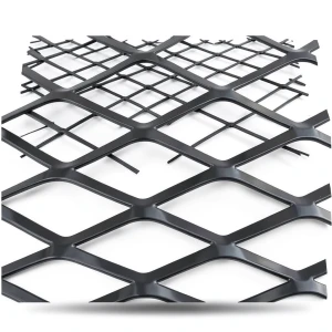Steel Expanded Metal Mesh Thickness 3.8 mm Width 1.22 m Length 6 m Black