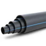 أنابيب HDPE ضغط 6 بار PE 100 قطر خارجي 560 مم SDR 26 لون أسود مع خط أزرق
