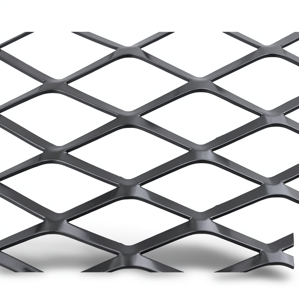 Hot Rolled Black Steel Expanded Metal Mesh 4.8 mm Thickness 1.22x7 m