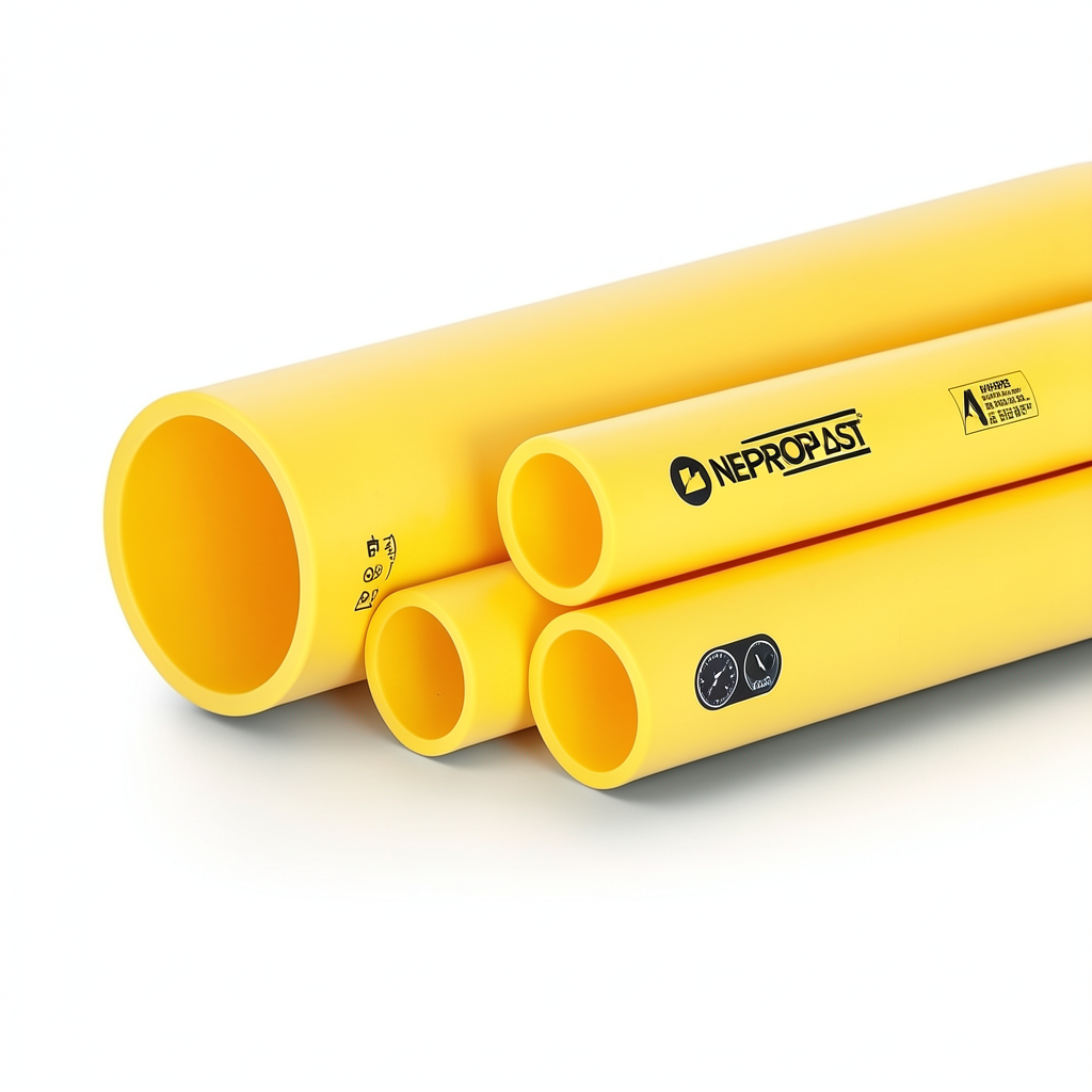 مواسير HDPE PE 80 ضغط 8 بار قطر خارجي 355 مم سمك 21.1 مم لون أصفر | نيبروبلاست