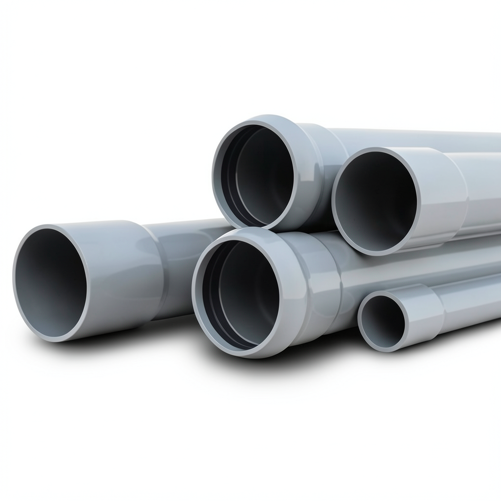 UPVC Pipes Nominal Pressure 6 Bar Outer Diameter 110 mm Thickness 3.2 mm Gray