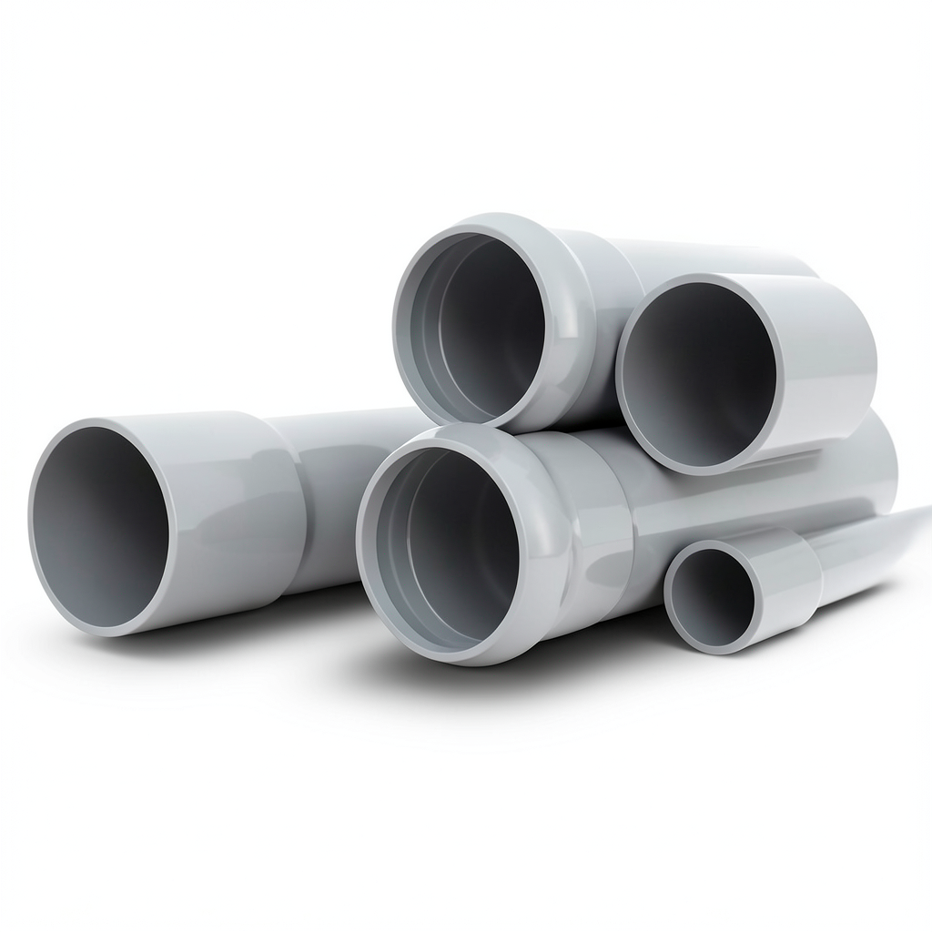 مواسير UPVC قطر خارجي 280 مم، سمك 8.2 مم، ضغط 6 بار، لون رمادي