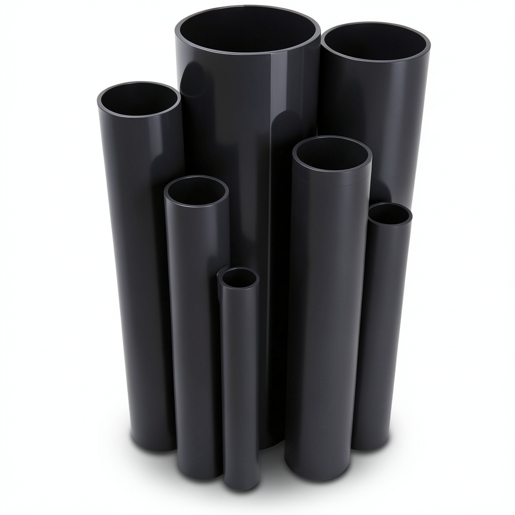 مواسير UPVC ضغط 15 بار قطر خارجي 26.9 مم سمك 2.5 مم لون اسود