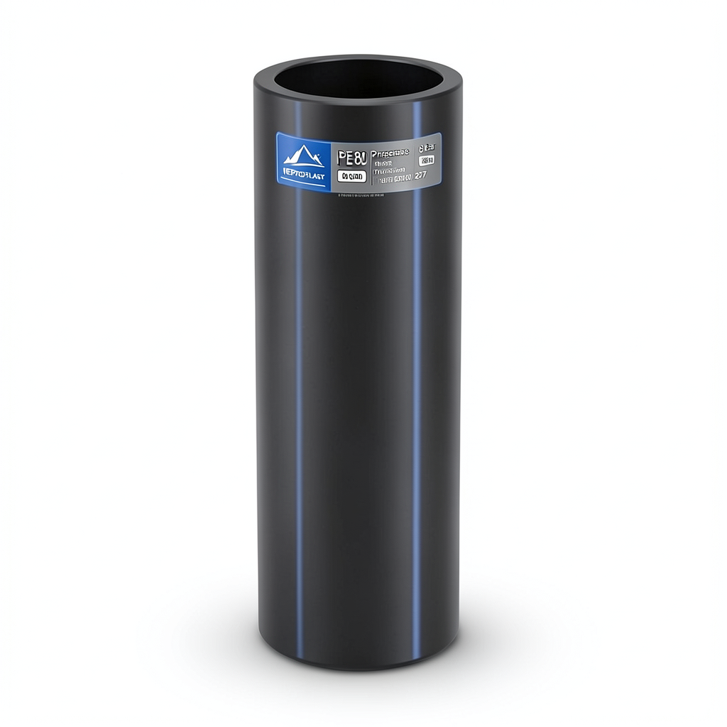HDPE Pipes PE 80 Pressure 8 Bar Outside Diameter 500 mm Thickness 29.7 mm Black | NEPROPLAST