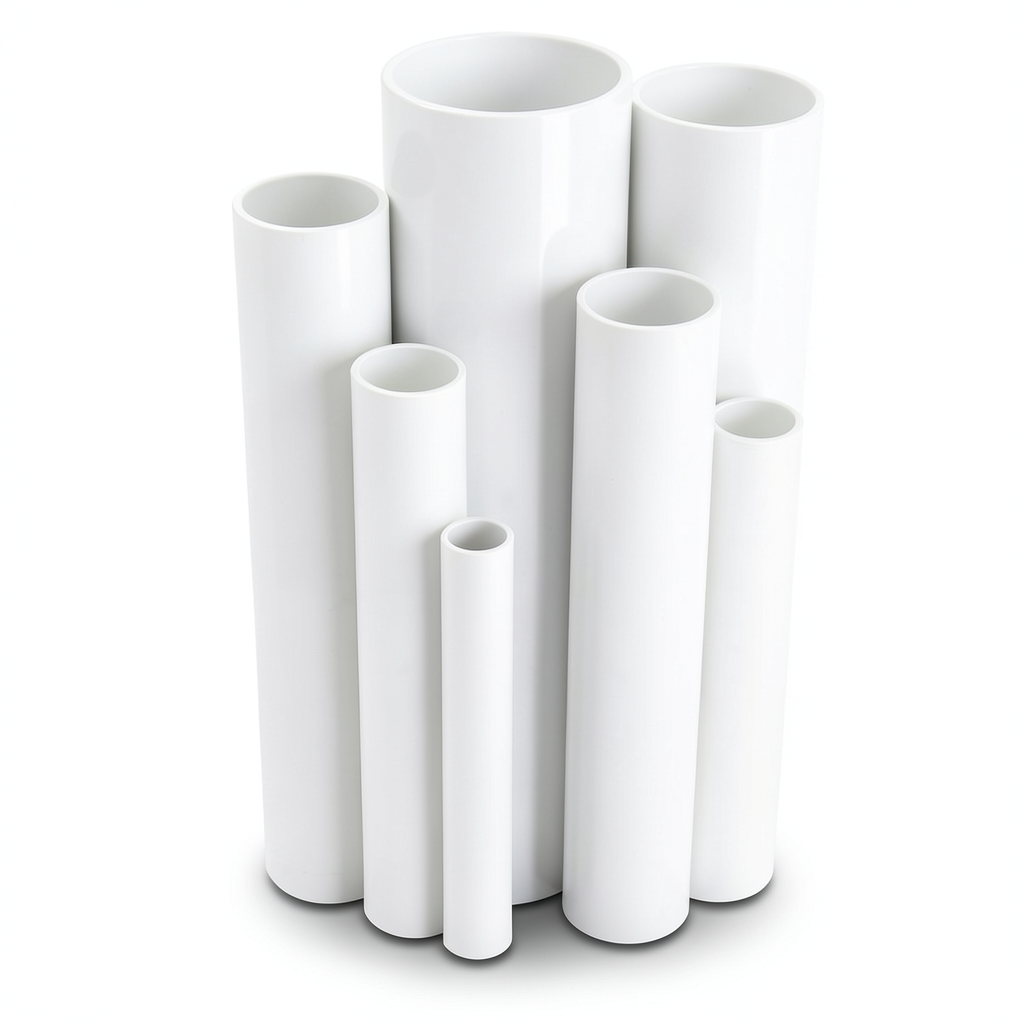 مواسير UPVC ضغط 15 بار قطر خارجي 26.6 مم سمك 1.9 مم لون أبيض
