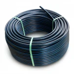 لفة أنابيب بولي ايثيلين عالي الكثافة ضغط  20 بار [PE 100] قطر خارجي 90 مم  SDR 9  لون اسود مع خط ازرق | مصنع المنى