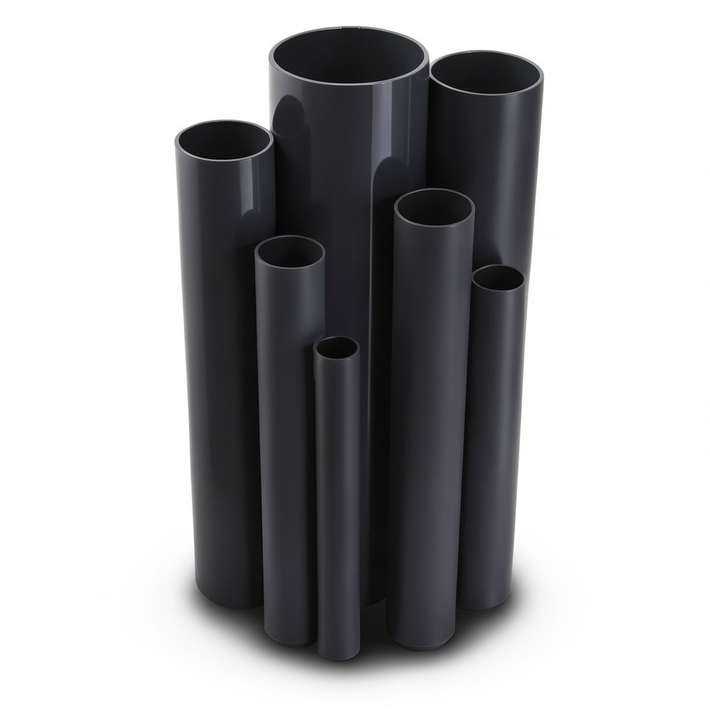 مواسير UPVC ضغط اسمي 26 بار قطر خارجي 26.6 مم سمك 2.9 مم لون اسود
