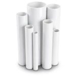مواسير UPVC ضغط اسمي 15 بار قطر خارجي 42.4 مم سمك 3.2 مم أبيض