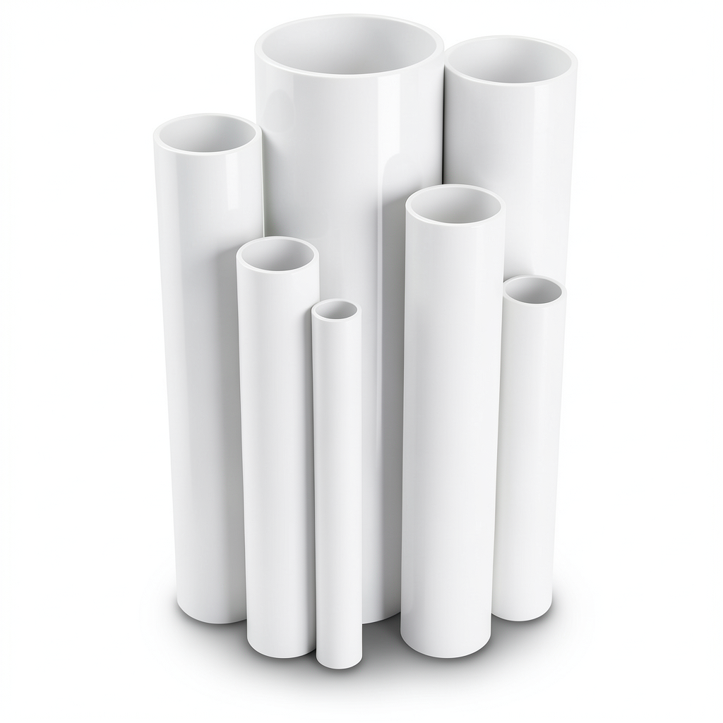 مواسير UPVC ضغط اسمي 15 بار قطر خارجي 42.4 مم سمك 3.2 مم أبيض