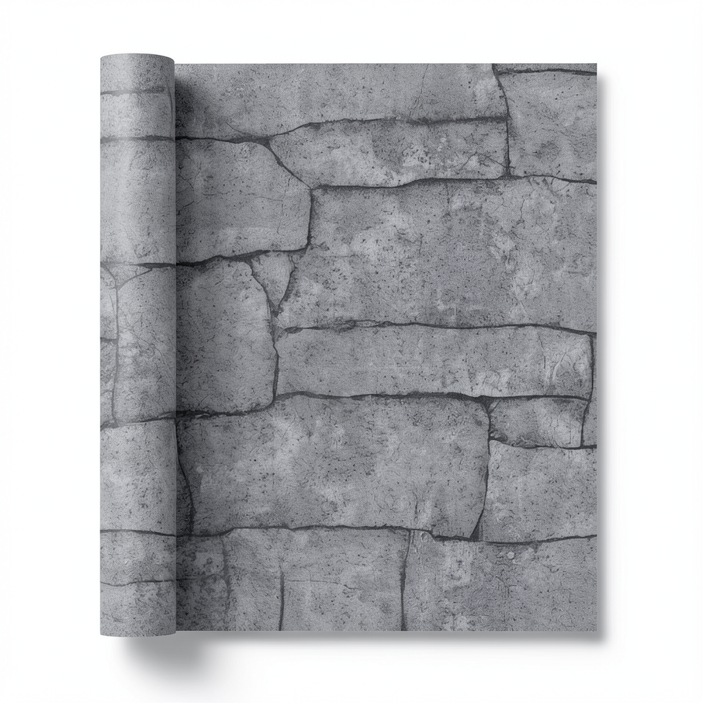 Stone Wallpaper Gray Color 10m x 0.53m, Model 1029747
