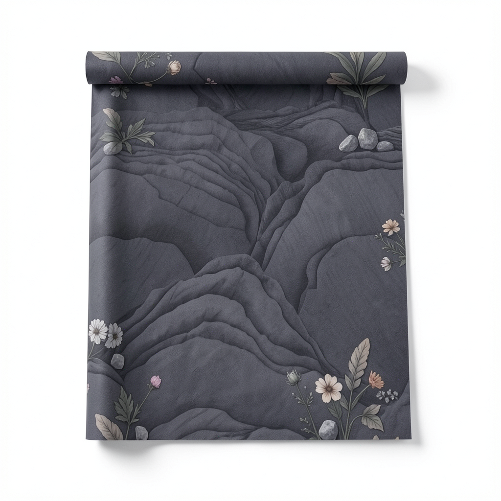 German Patterned Wall Covering 10m x 0.53m Dark Gray, Model 1029844
