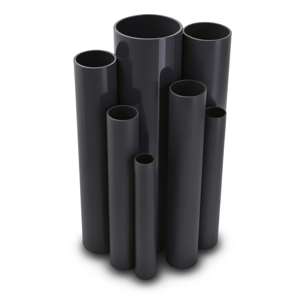 مواسير UPVC ضغط 36 بار قطر خارجي 26.6 مم سمك 3.9 مم لون اسود