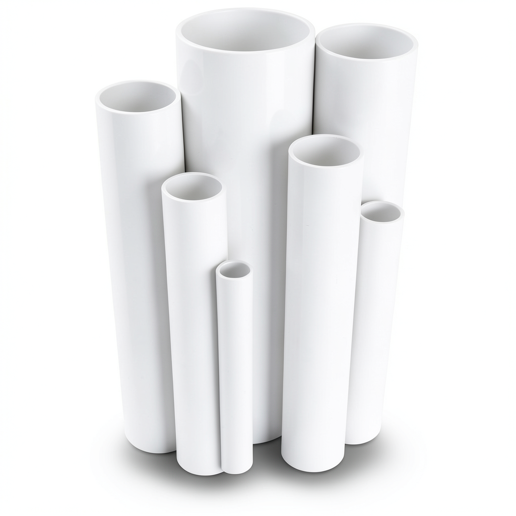 مواسير UPVC مقاس ½ 1 إنش سمك 3.68 مم لون أبيض