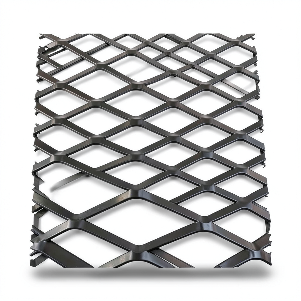 Hot Rolled Steel Expanded Metal Mesh 1.4 mm Thickness 2.44 m Width 1 m Length, Black