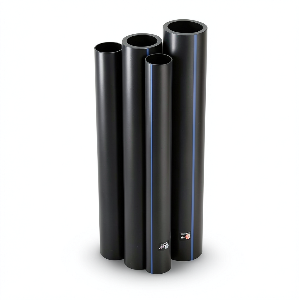 مواسير HDPE PE 80 ضغط 8 بار قطر خارجي 250 مم سمك 14.8 مم لون اسود | نيبروبلاست