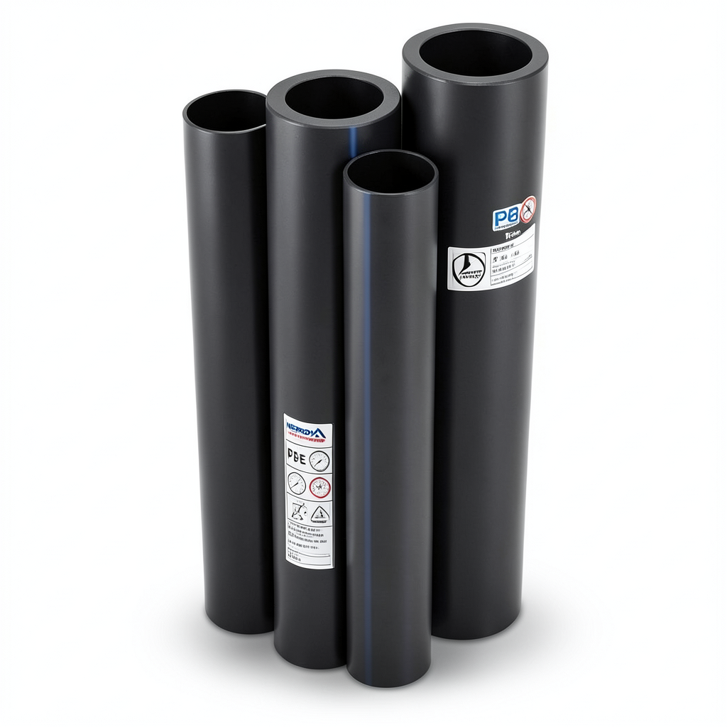 مواسير HDPE بولي إيثيلين عالي الكثافة PE 80 ضغط 8 بار قطر خارجي 355 مم سمك 21.1 مم أسود | نيبروبلاست