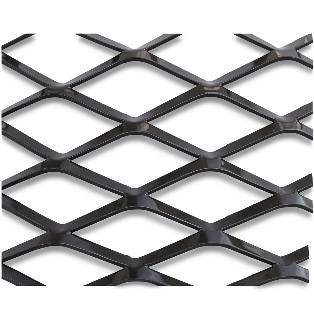 Hot Rolled Black Steel Expanded Metal Mesh 2.3 mm Thickness 2.44x2 m