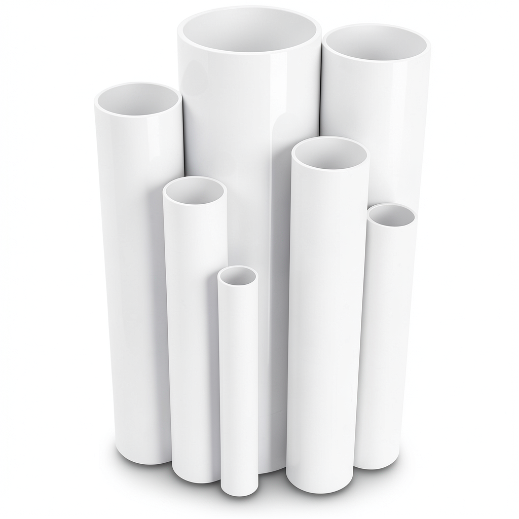مواسير UPVC ضغط 36 بار قطر خارجي 26.6 مم سمك 3.9 مم لون أبيض