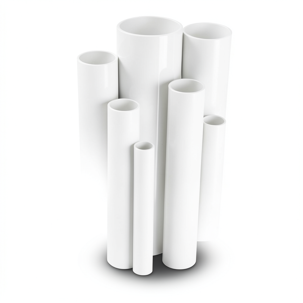 مواسير UPVC مقاس ½ 1 إنش سمك 3.68 مم لون أبيض