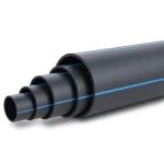 مواسير بلاستيك HDPE ضغط 10 بار PE 100 قطر خارجي 280 مم SDR 17 أسود مع خط أزرق