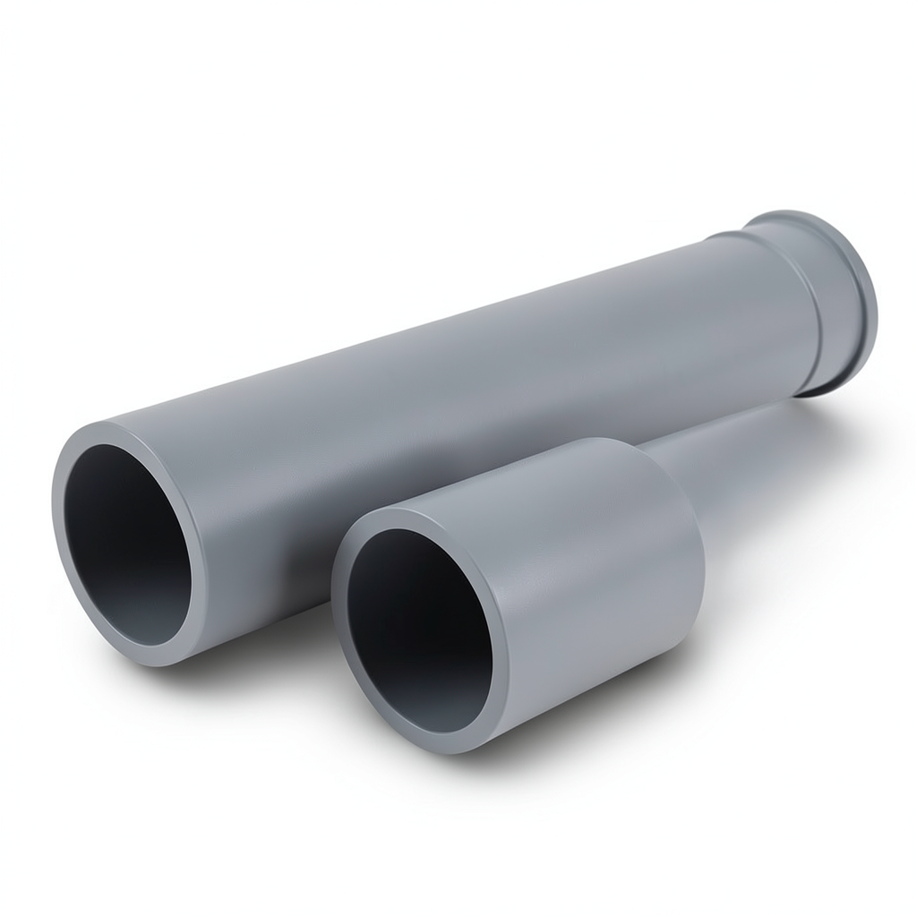 UPVC Pipes Sewage Drainage System 10 Bar Pressure 280 mm OD 10.7 mm Thickness Gray