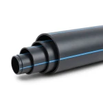 أنابيب بلاستيك HDPE ضغط 8 بار PE 80 قطر خارجي 355 مم SDR 17 أسود مع خطوط زرقاء