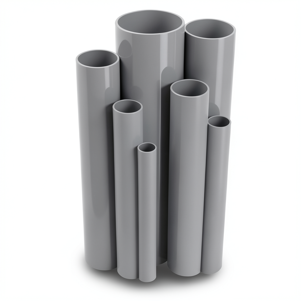 مواسير UPVC مقاس ½ 1 إنش سمك 2.3 مم لون رمادي