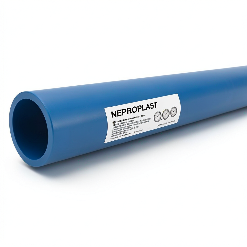 Neproplast HDPE Pipes PE 80 Pressure 8 Bar Outside Diameter 160 mm Thickness 9.5 mm Blue | NEPROPLAST