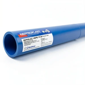 مواسير HDPE نيبروبلاست PE 80 ضغط 8 بار قطر خارجي 225 مم سمك 13.4 مم لون ازرق | نيبروبلاست