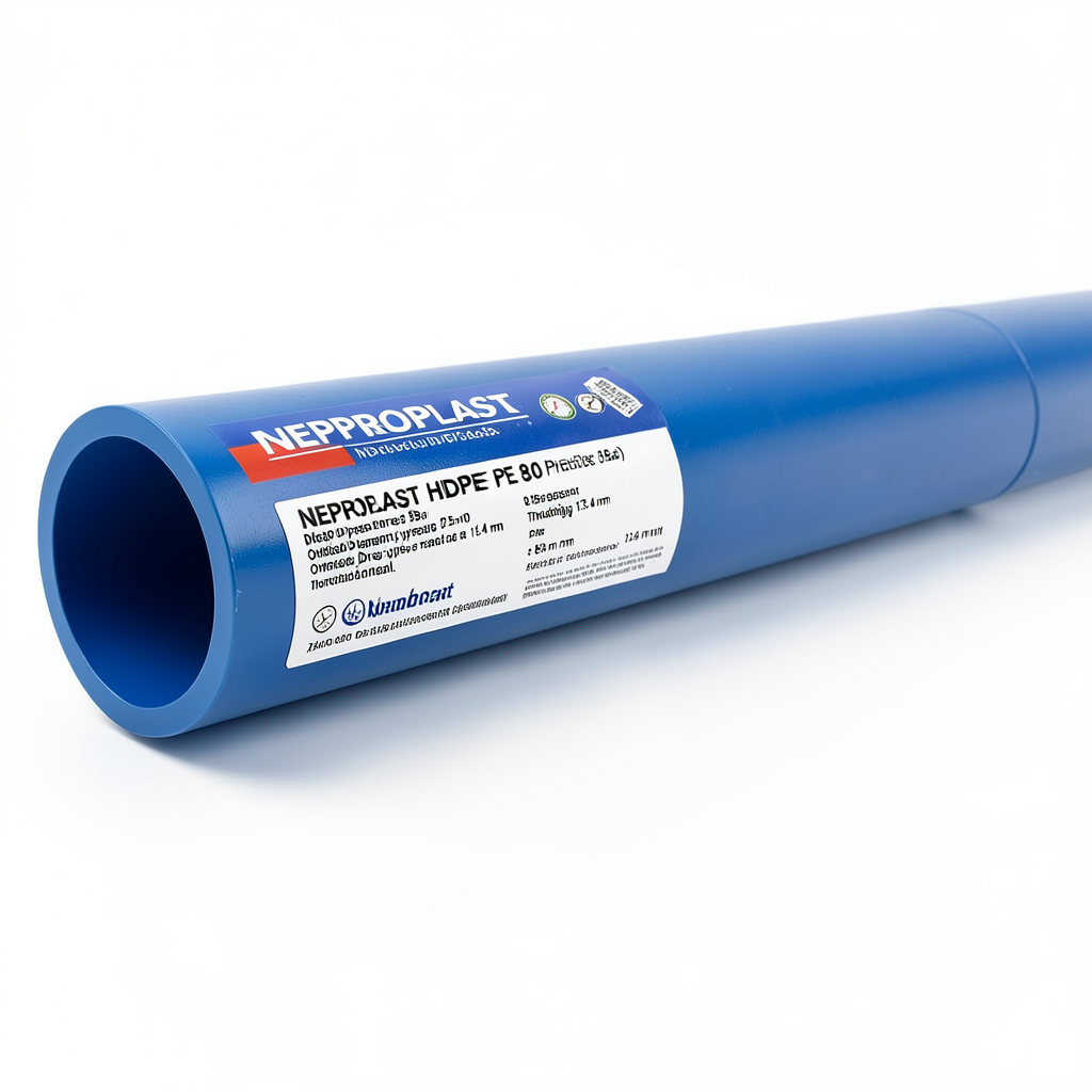 مواسير HDPE نيبروبلاست PE 80 ضغط 8 بار قطر خارجي 225 مم سمك 13.4 مم لون ازرق | نيبروبلاست
