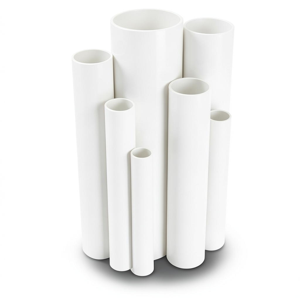 مواسير UPVC ضغط 20 بار قطر خارجي 42.4 مم سمك 4.2 مم لون أبيض