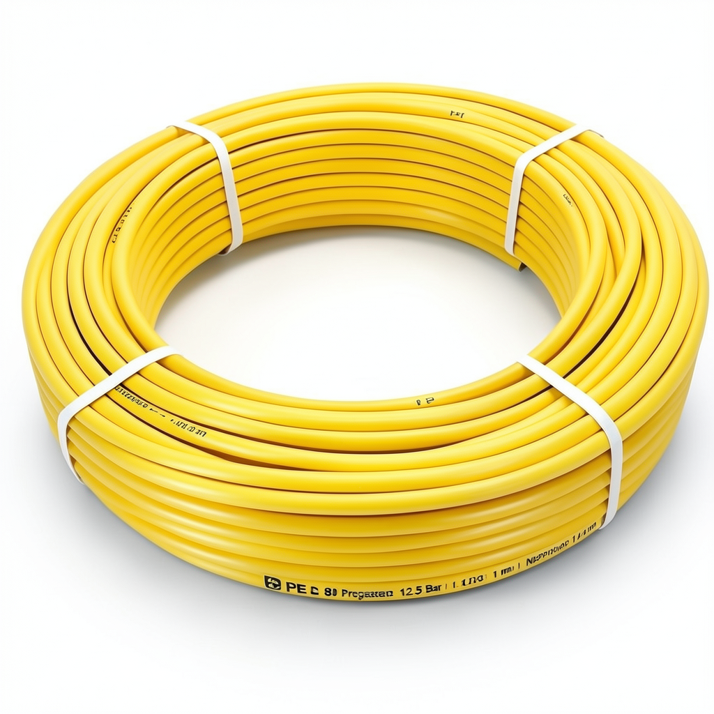 أنابيب HDPE نيبروبلاست PE 80 ضغط 12.5 بار قطر خارجي 125 مم سمك 11.4 مم لون أصفر | نيبروبلاست