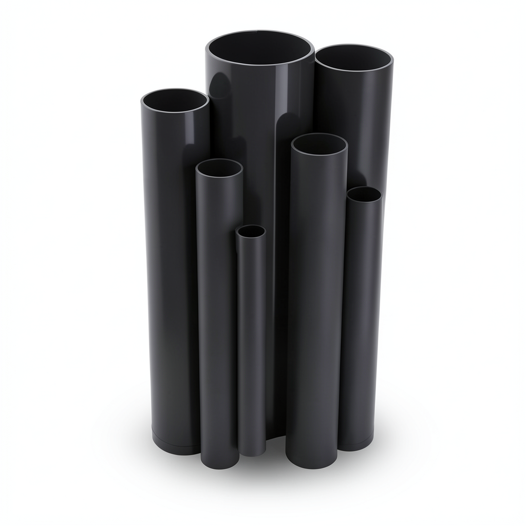 مواسير UPVC ضغط اسمي 20 بار قطر خارجي 42.4 مم سمك 4.2 مم لون اسود