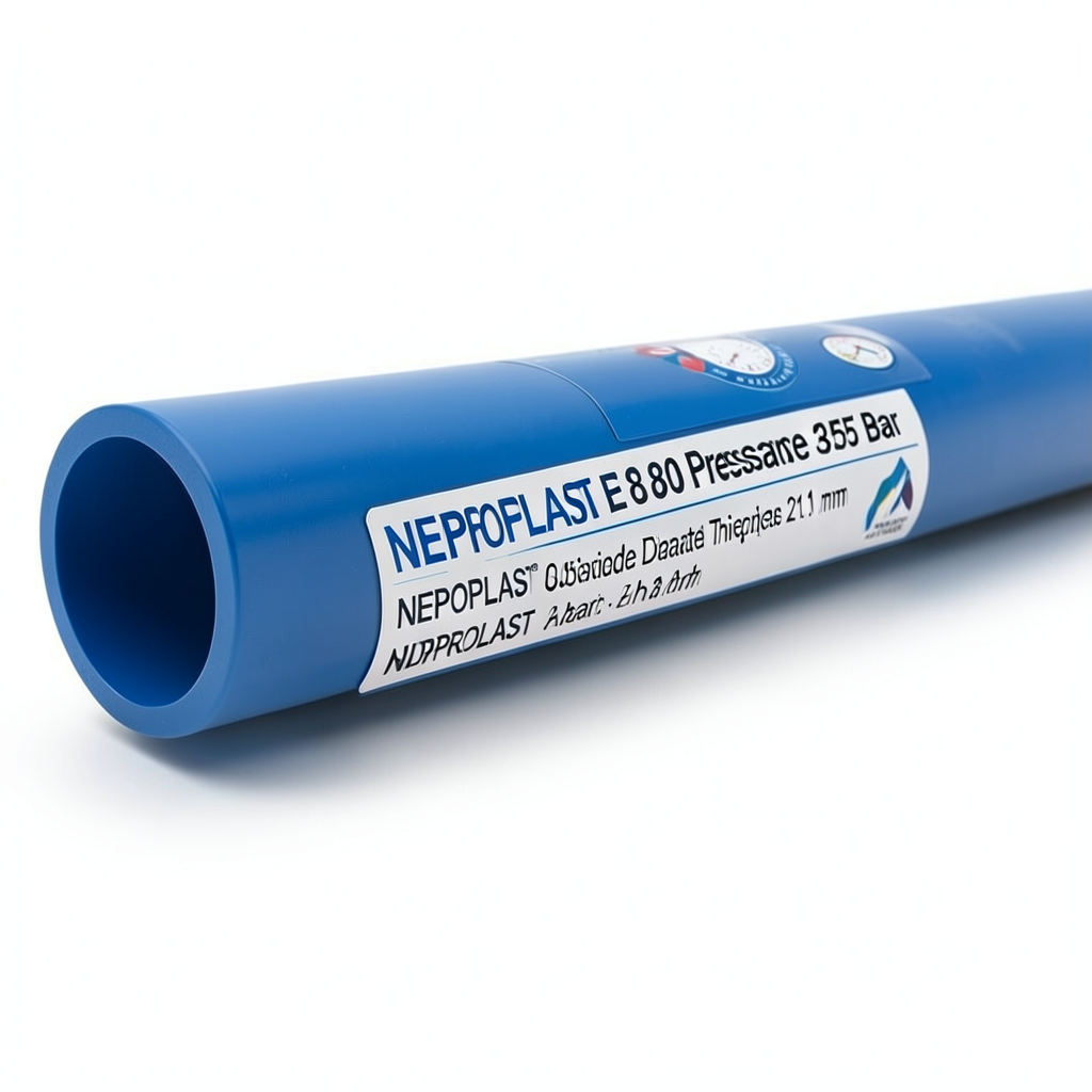 HDPE Pipes PE 80 Pressure 8 Bar Outside Diameter 355 mm Thickness 21.1 mm Blue | NEPROPLAST