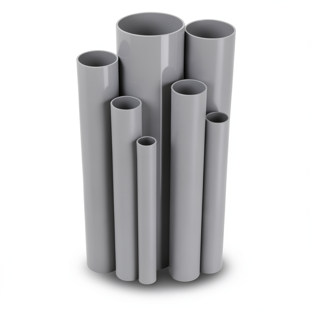 مواسير UPVC مقاس ¼ 1 إنش سمك 1.8 مم لون رمادي