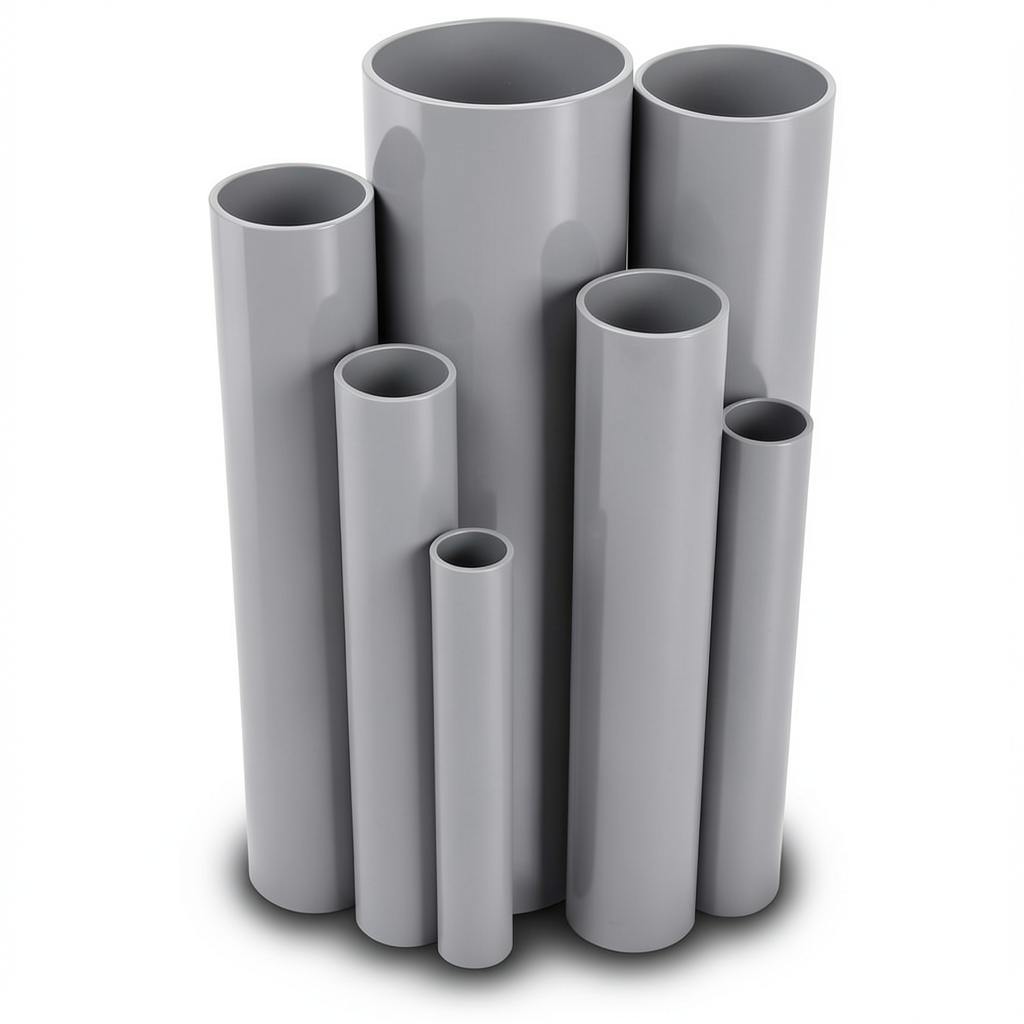 مواسير UPVC مقاس ½ 1 إنش سمك 2.3 مم لون رمادي