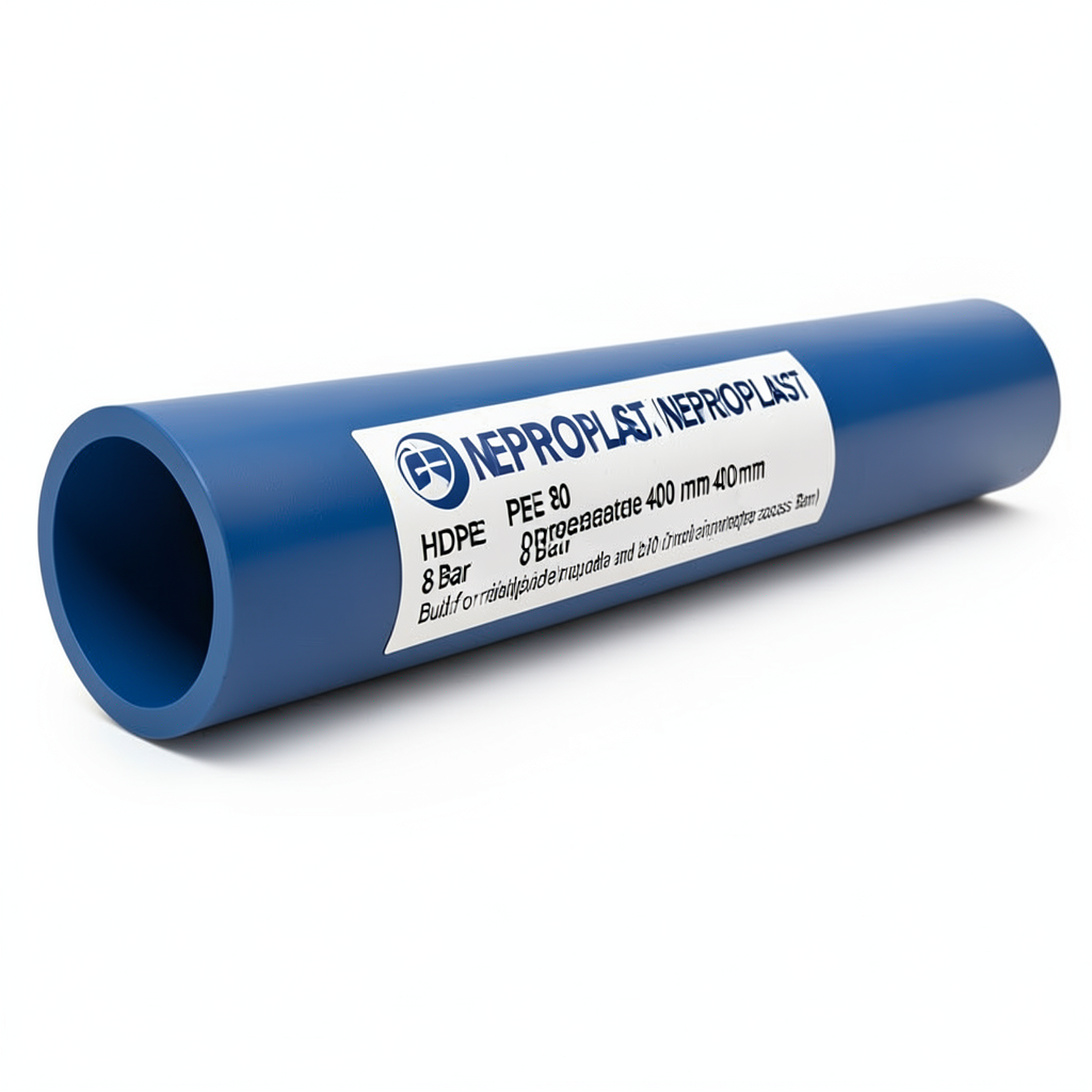 HDPE Pipes PE 80 Pressure 8 Bar Outside Diameter 400 mm Thickness 23.7 mm Blue | NEPROPLAST